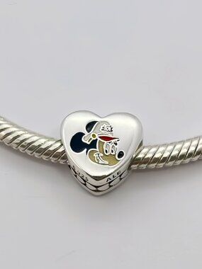 Pandora Disney Cruise Line Captain Minnie Heart Charm Pendant S925 Sterling